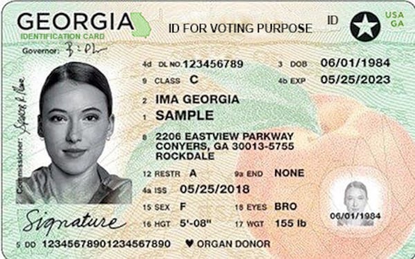 Free voter ID cards issued by the Georgia Department of Driver Services can be used for absentee voting without having to make a copy because they include an ID number that voters can use on their absentee ballot application.