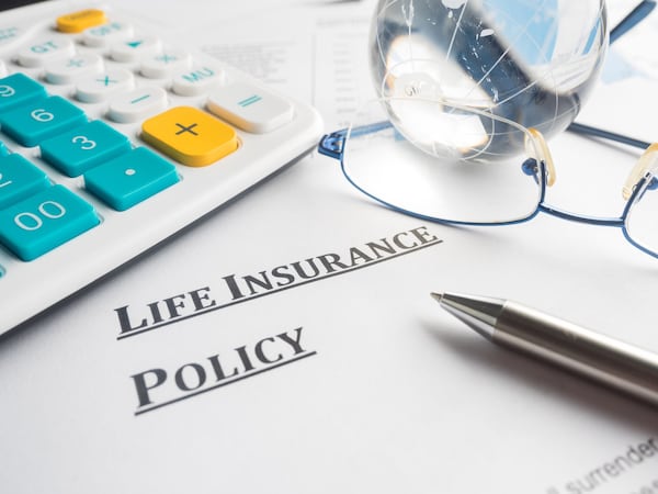 Life insurance policy with crystal ball.