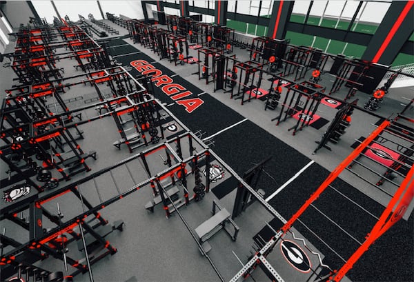 A rendering of Georgia's new weight room. 