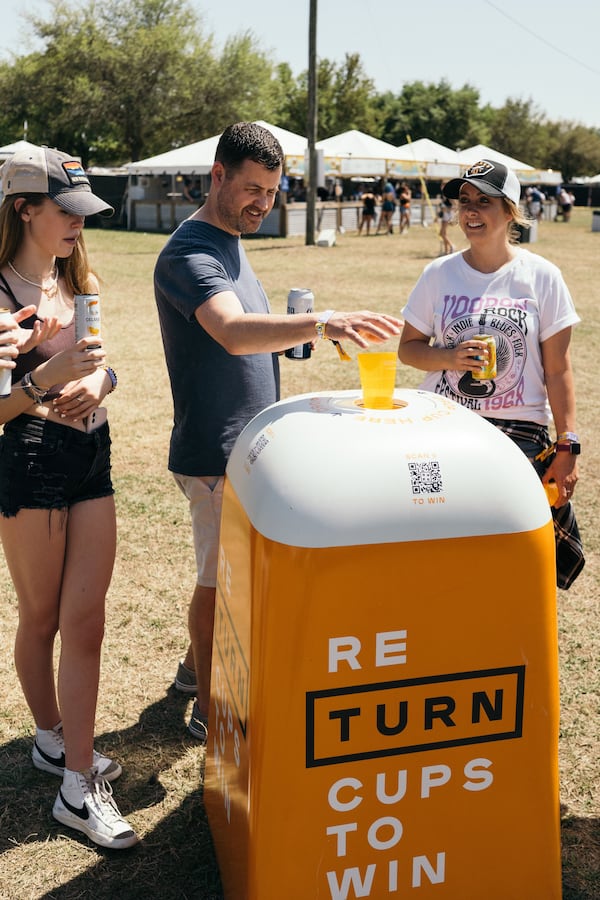 TURN cups are to be dropped in specific bins after use at Live Nation venues. TURN