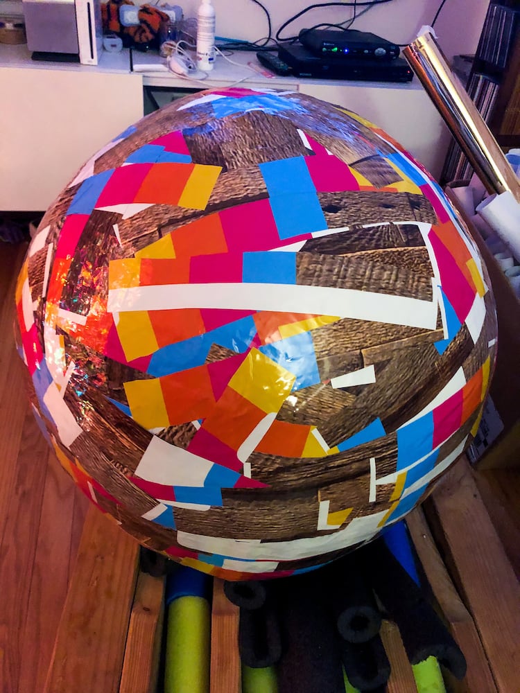 Photos: How to build the world's biggest (maybe) sticker ball