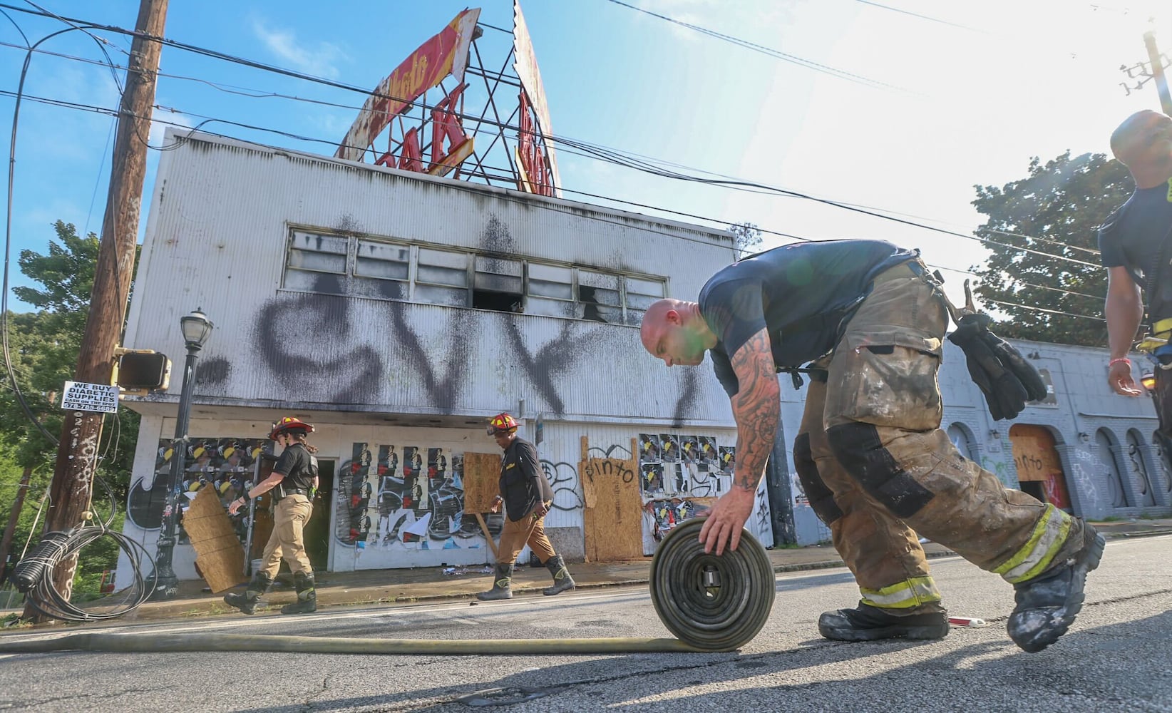 Crews battle a second fire at Atlanta's Kodak building