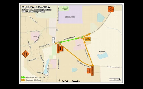 A sidewalk project in Milton will force a lane on a busy road to close. City leaders and GDOT have a detour planned. The project should be done by March 2018.