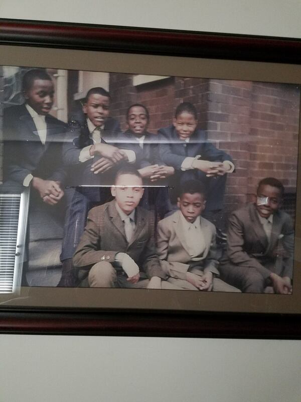 Gary Williams (top row, second from the left), with some of his neighborhood friends in Baltimore around 1967. Williams was born on Aug. 28, 1955, the same day that Emmett Till was killed. He recently retired as an Amtrak conductor.