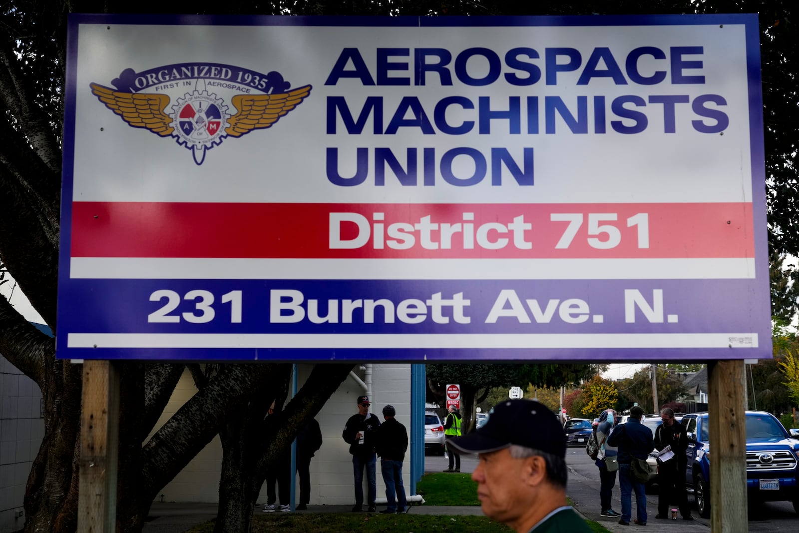 Boeing employees on strike arrive to vote on a new contract offer from the company Wednesday, Oct. 23, 2024, at the Aerospace Machinists Union hall in Renton, Wash. (AP Photo/Lindsey Wasson)