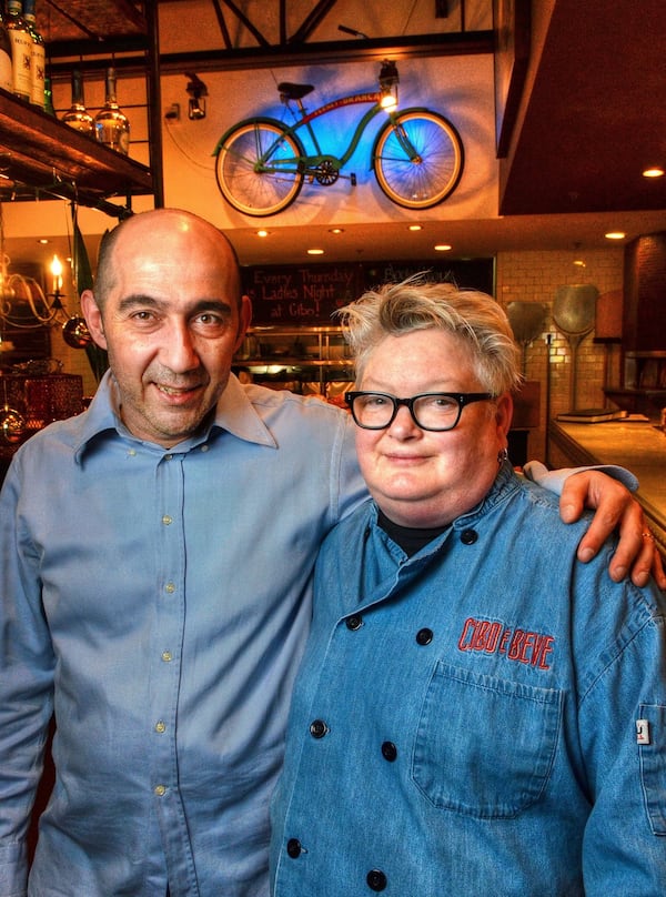 Co-owners Gianni Betti, general manager (left) and Linda Harrell, head chef, of Cibo e Beve. CHRIS HUNT / SPECIAL