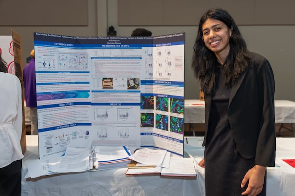 Deeksha Khanna is headed to the international science fair in Los Angeles in May. (Jason Allen for The Atlanta Journal-Constitution)