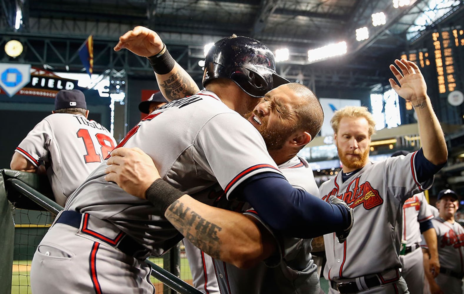 Freddie Freeman hugs