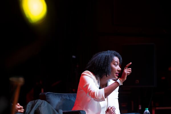 Ayana Parsons, co-founder of Fearless Fund, speaks on a panel about diversity, equity and inclusion during the ForbesBLK Summit in Atlanta on Monday, June 24, 2024.   (Ben Gray / Ben@BenGray.com)