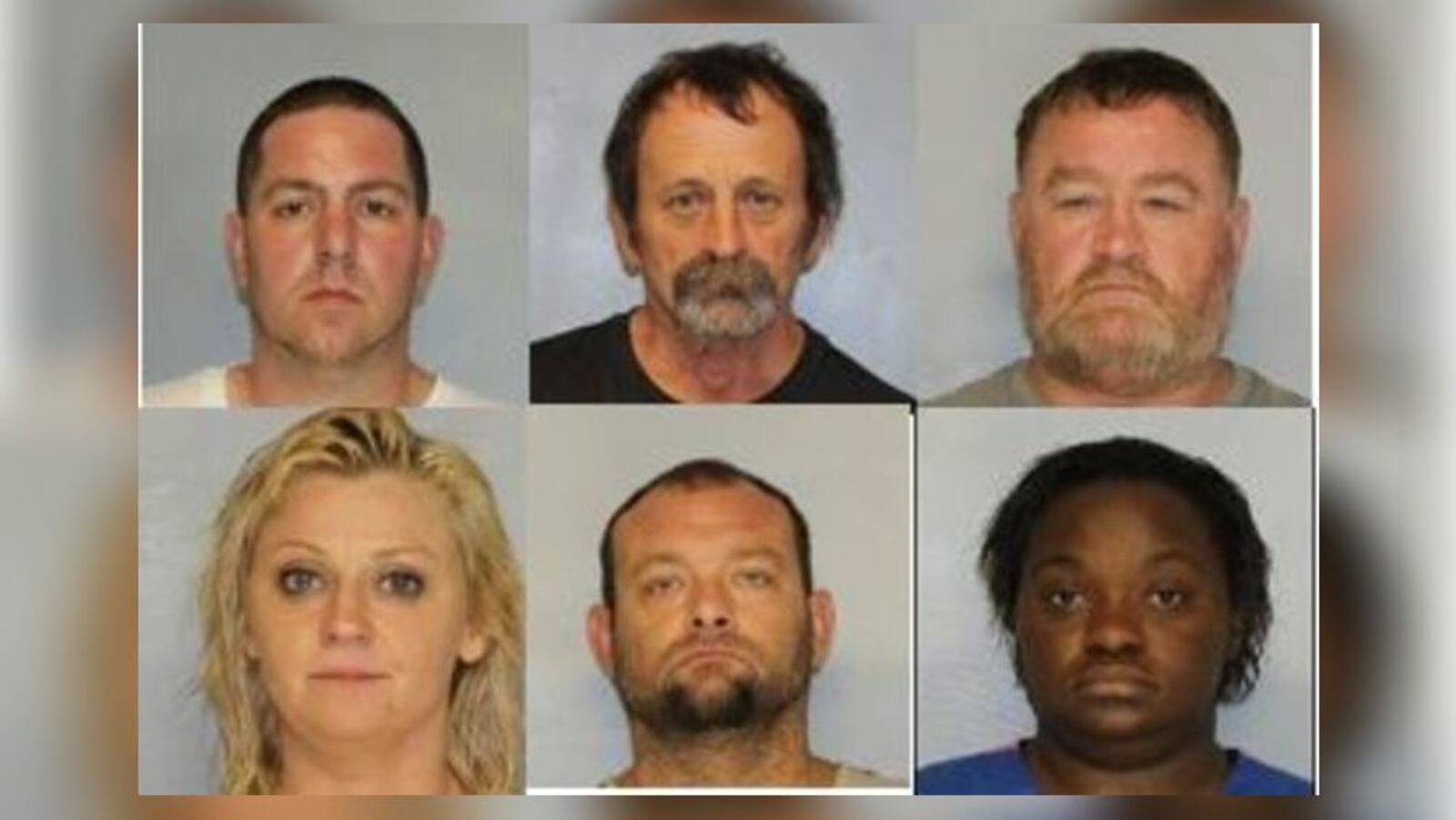 Top row, left to right:  Keith Wesley Breece, Danny Terrie Helton and Darrell Thomas Parker.
Second row: Terra Brooke Whitworth, Charles Derek Hallman and Heather Moss.