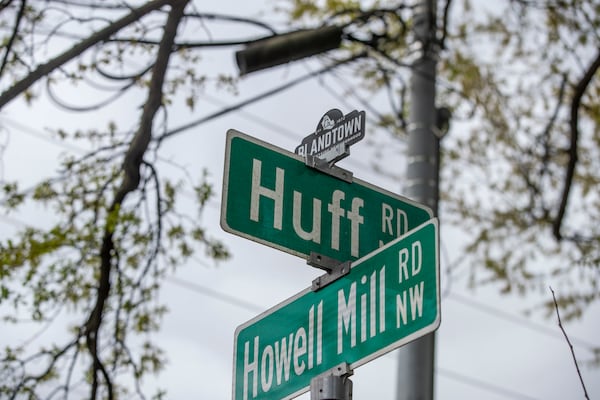 A street sign in Blandtown bears the name of the neighborhood. (Alyssa Pointer / Alyssa.Pointer@ajc.com)