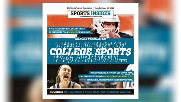 Sports Insider magazine in The Atlanta Journal-Constitution ePaper Sunday, June 26, 2022.