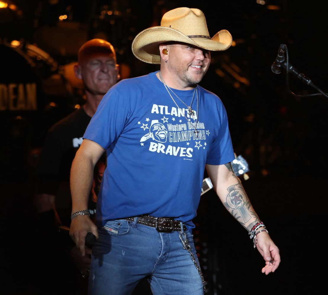 Macon native Jason Aldean rocked Atlanta's Lakewood Amphitheatre on Saturday, August 5, 2023, on his Highway Desperado Tour. Mitchell Tenpenny and Corey Kent were the openers. (Photo: Robb Cohen for The Atlanta Journal-Constitution)