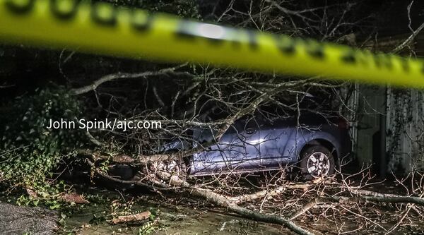 A tree fell on a car at the Idlewood condominiums at 4344 Idlewood Lane in Tucker.