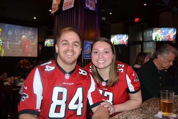 Scott Sears and Kelsey Sears are regulars at McCray's Tavern for Falcons games.