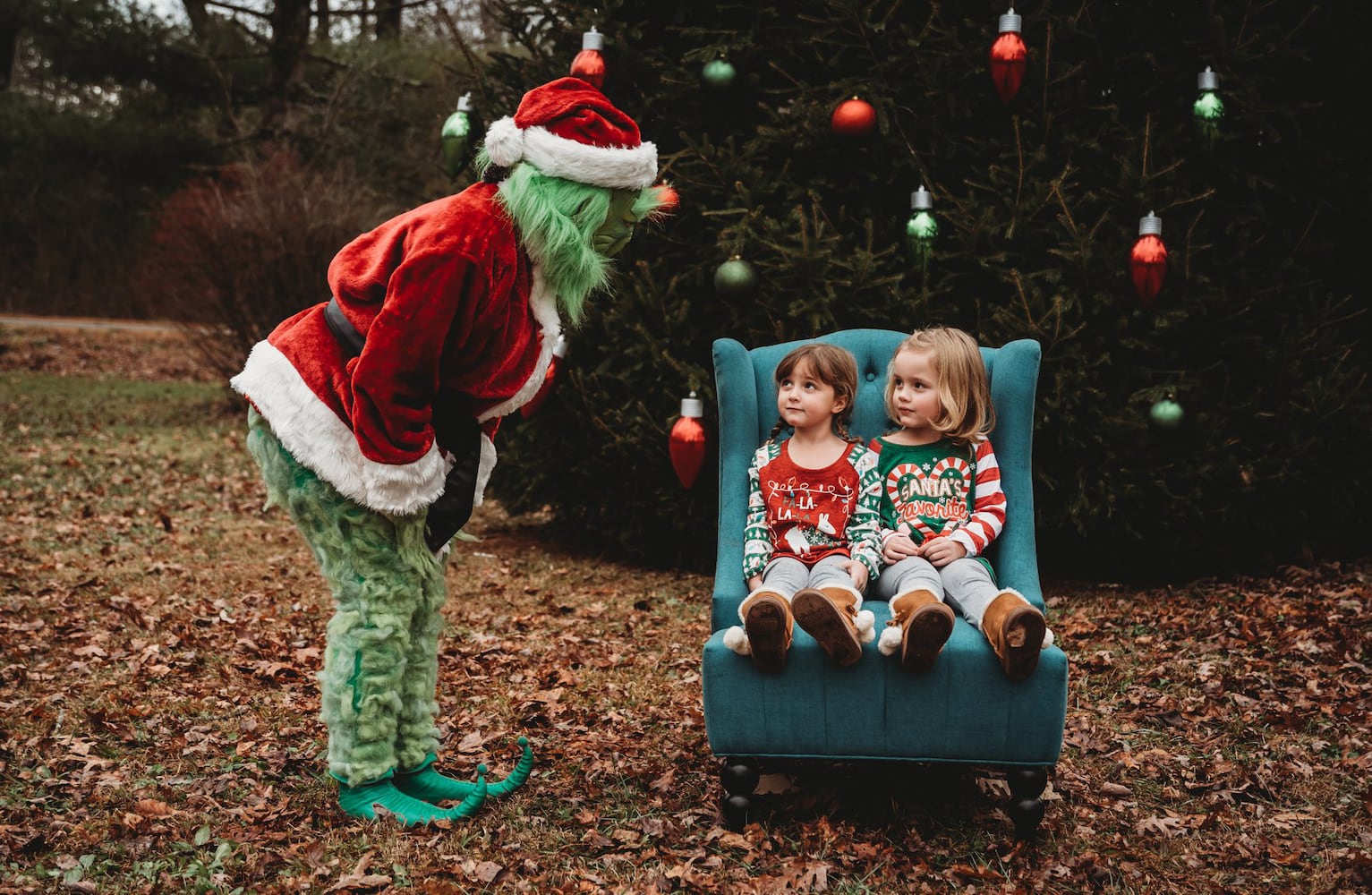 Photos: The Grinch surprises, scares children during photo shoot