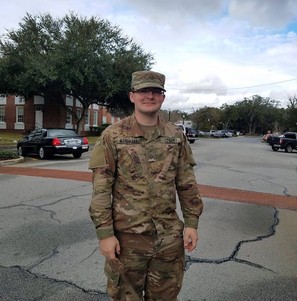 Dalton Woodward, a member of the Georgia National Guard, is being investigated by the Army National Guard for alleged extremist ties.