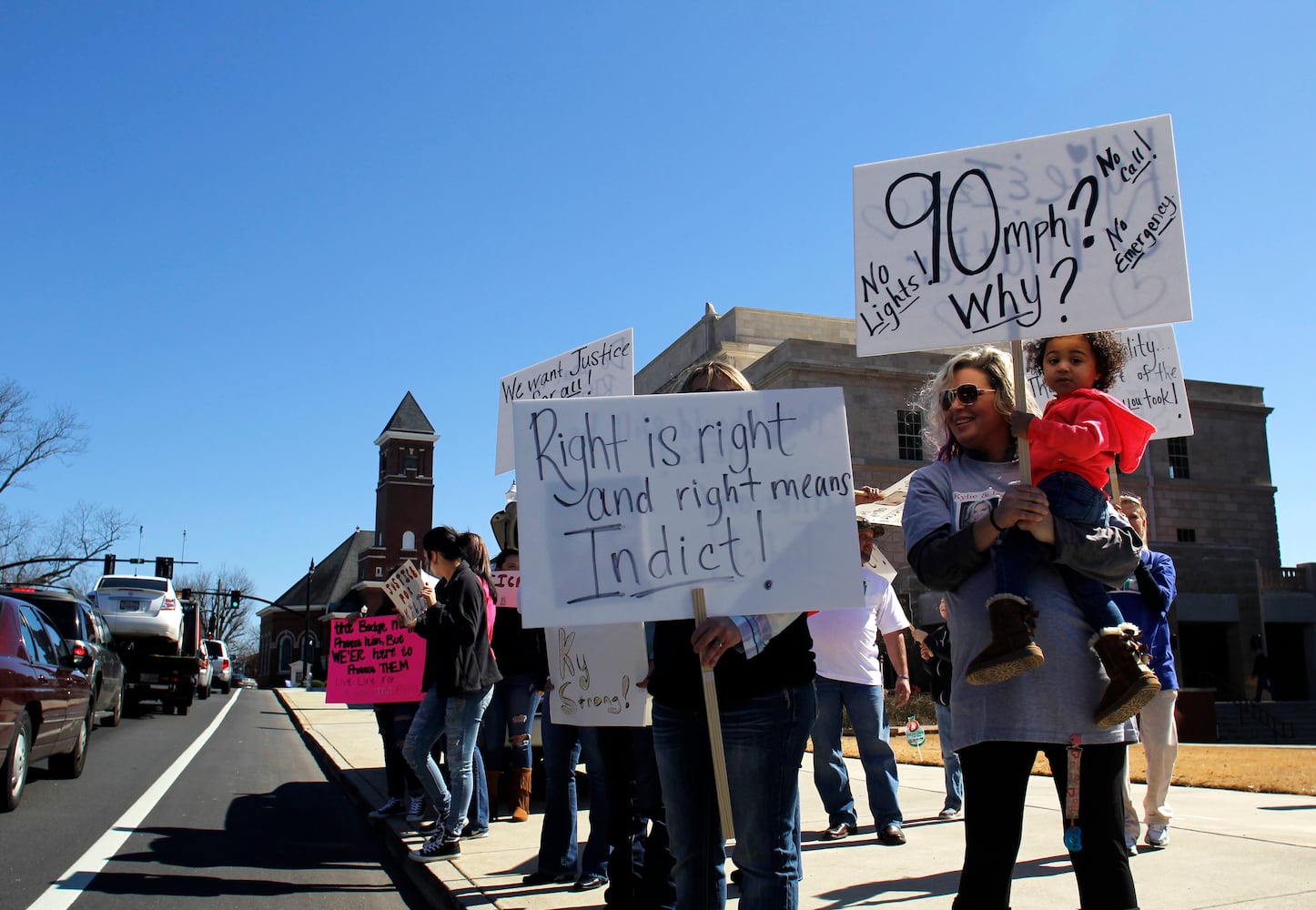 Protest over fatal trooper-involved crash, Feb. 19, 2016