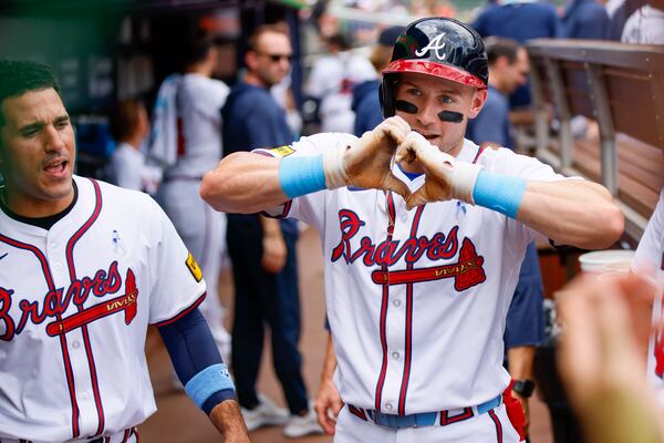 Outfielder Jarred Kelenic celebrates after a first-inning home run.