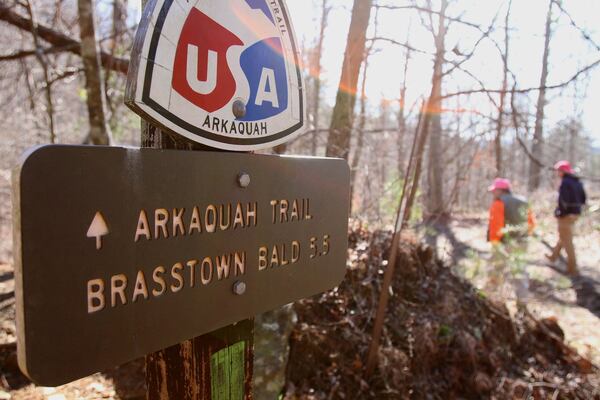 There are fields of mysterious rock terraces and piles near the Arkaquah Trail. AJC file