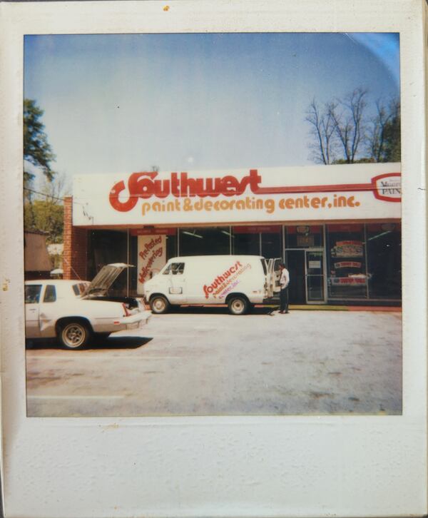 A polaroid shows Southwest Paint and Decorating Center in it's early years of operation during the 1970s. Thomas Portis and his family has kept the business open for five decades.