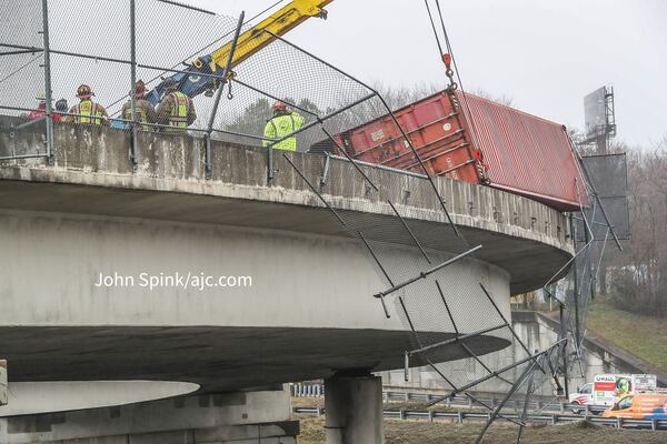 The wreck took out fencing on the Langford Parkway bridge.