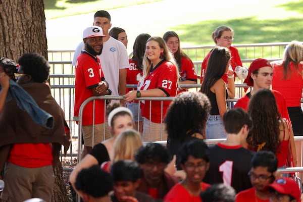 Georgia fans wait to enter the stadium before the Bulldogs' home opener against Tennessee Tech on September 7 in Athens. (Jason Getz / AJC)
