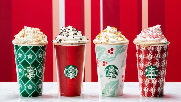 Four new designs are on Starbucks holiday cups for 2018.