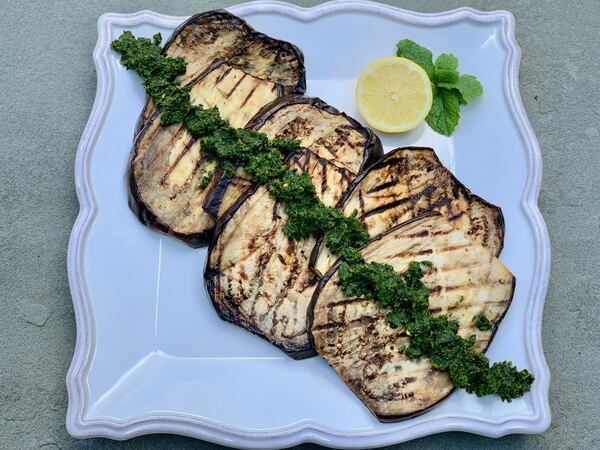 Move over brats and burgers. Grilled eggplant is ready in minutes, and tastes like a party when you garnish it with a flavor-packed chermoula sauce. Contributed by Kellie Hynes