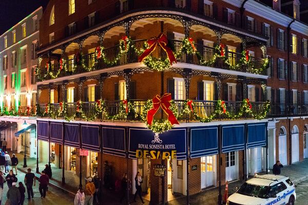 The French Quarter in New Orleans decorated for the holidays. Courtesy of Paul Broussard.