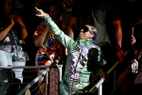 ATLANTA, GEORGIA - MAY 12: Missy Elliott performs onstage during the Strength of a Woman's MJB “Celebrating Hip Hop 50” Concert in Partnership with Mary J. Blige, Pepsi, and Live Nation Urban at State Farm Arena on May 12, 2023 in Atlanta, Georgia. (Photo by Derek White/Getty Images for Strength Of A Woman Festival & Summit)