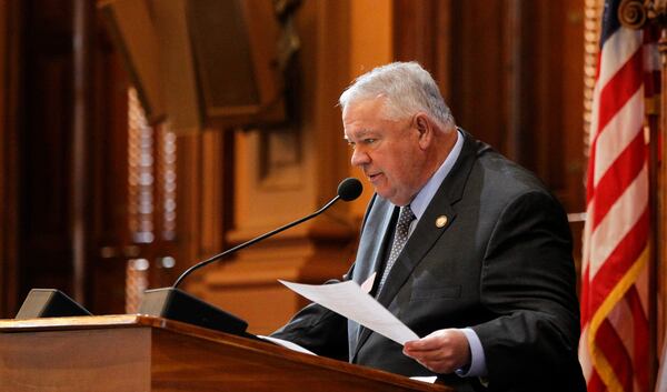 Georgia Speaker of the House David Ralston addresses the House of Representatives during the legislative session at the Georgia State Capitol in Atlanta, Georgia on Thursday, January 18, 2018. (REANN HUBER/REANN.HUBER@AJC.COM)