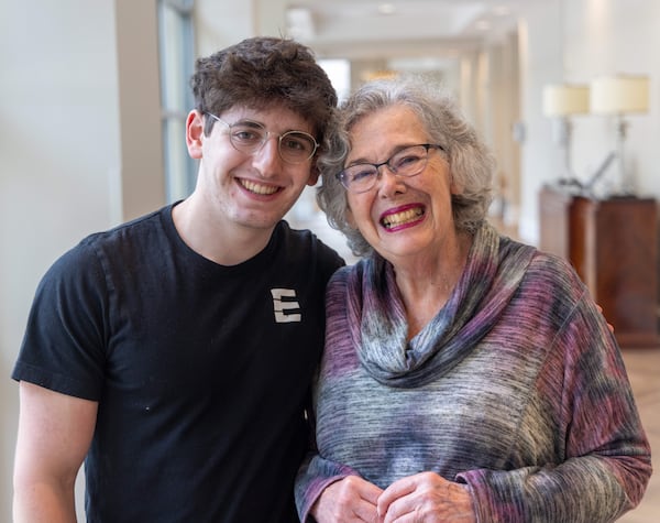 Elias Kremer with his grandmother Ray Ann Kremer at Lenbrook, a senior living community in Atlanta where she lives. 
PHIL SKINNER FOR THE ATLANTA JOURNAL-CONSTITUTION