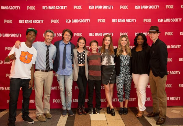 RED BAND SOCIETY: The cast of RED BAND SOCIETY greet fans at a special screening and Q&amp;A on Thursday, July 10 in Atlanta, GA. Pictured L-R: Astro, Dave Annable, Nolan Sotillo, Ciara Bravo, Griffin Gluck, Rebecca Rittenhouse, Zoe Levin, Octavia Spencer and Charlie Rowe. ©2014 Fox Broadcasting Co. CR: Anette Brown/FOX RED BAND SOCIETY: The cast of RED BAND SOCIETY greet fans at a special screening and Q&amp;A on Thursday, July 10 in Atlanta, GA. Pictured L-R: Astro, Dave Annable, Nolan Sotillo, Ciara Bravo, Griffin Gluck, Rebecca Rittenhouse, Zoe Levin, Octavia Spencer and Charlie Rowe. ©2014 Fox Broadcasting Co. CR: Anette Brown/FOX