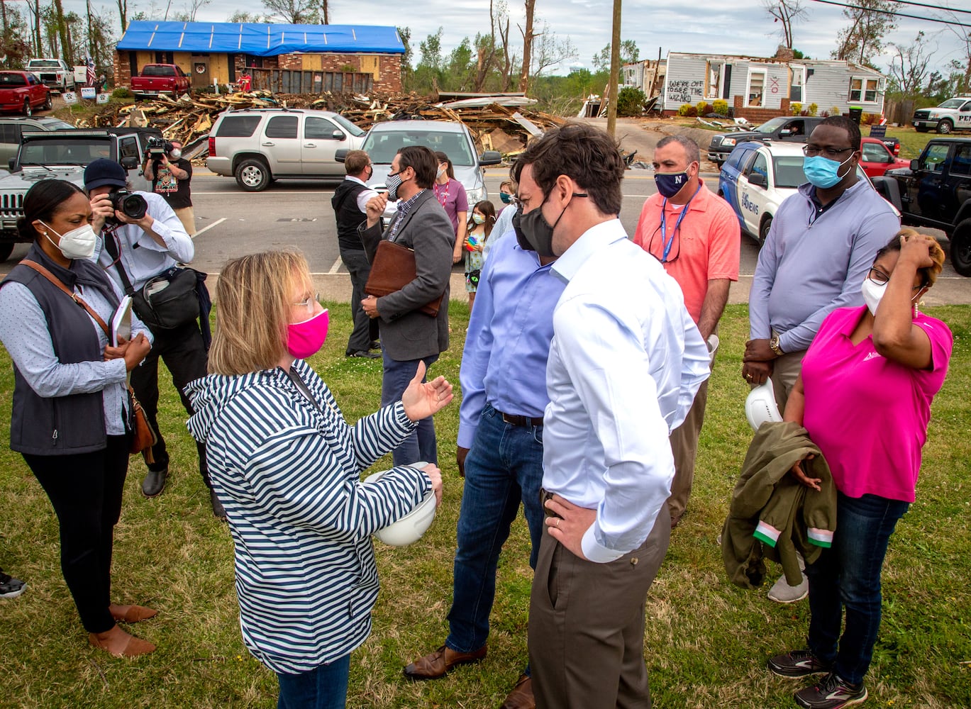 Sens. Raphael Warnock and Jon Ossoff will survey recent storm damage