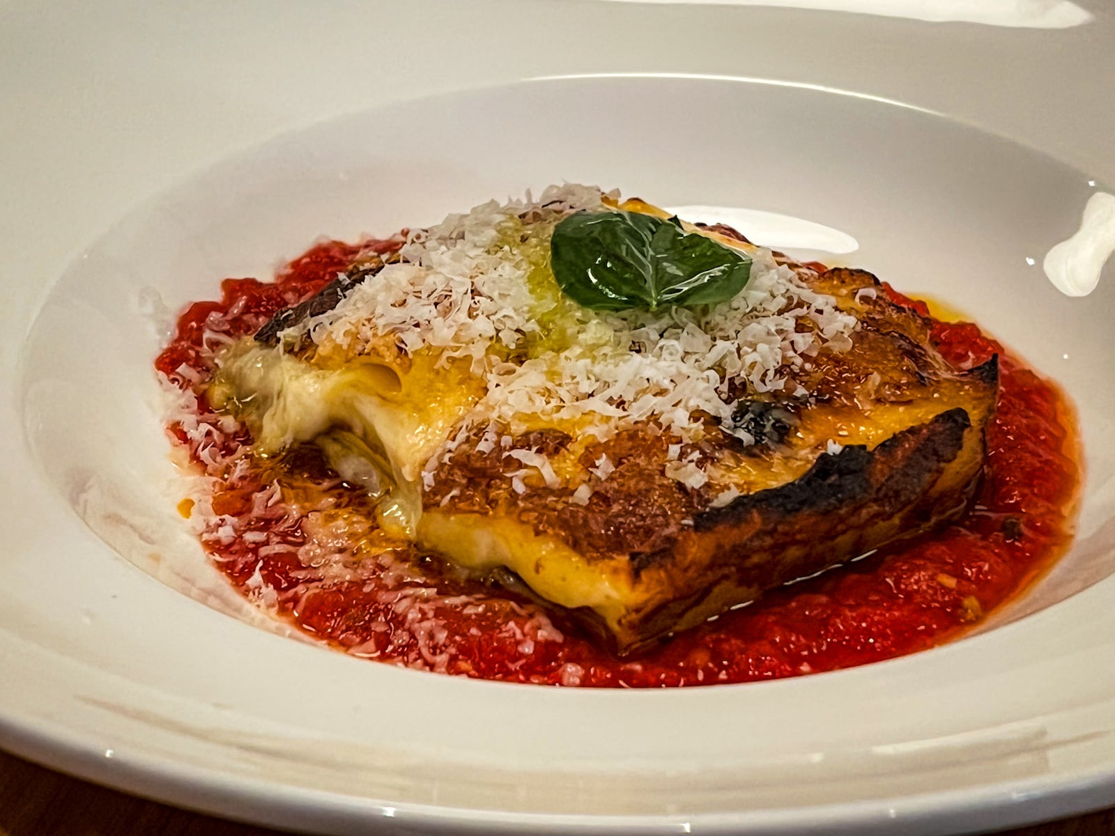 Bocado's lasagna is classic in style and beautifully executed. (Henri Hollis/AJC)