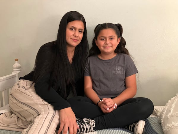 Anjelah Salazar with her mom, Rosanna Chavira.(Molly Castle Work/KFF Health News/TNS)