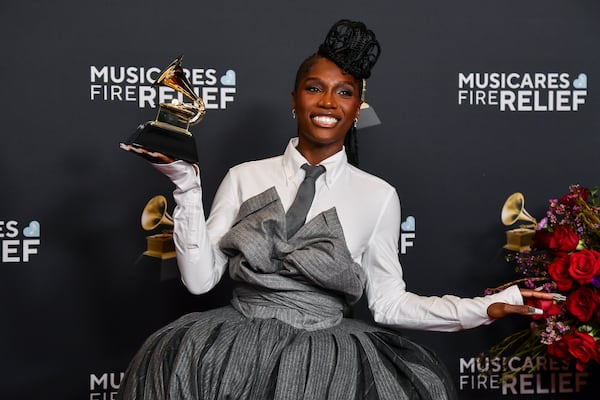 Doechii poses in the press room with the award for best rap album for "Alligator Bites Never Heal" during the 67th annual Grammy Awards on Sunday, Feb. 2, 2025, in Los Angeles. (Photo by Richard Shotwell/Invision/AP)