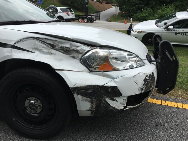 A Gwinnett County officer performed a PIT maneuver, ending the wild chain of events. (Credit: Gwinnett County Police Department)