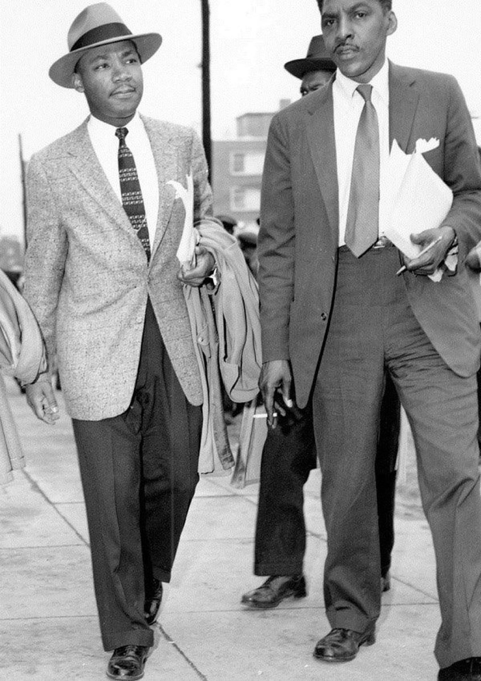 Bayard Rustin (right), shown with the Rev. Martin Luther King Jr. in 1956, counseled King on tactical, nonviolent strategies to use during the Montgomery Bus Boycott. Rustin, despite his sexual orientation being a controversial topic among civil rights leaders, became one of King’s closest advisers after the success of the boycott. AP PHOTO / FILE