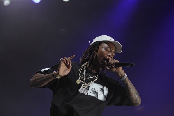  Pittsburgh Rapper Wiz Khalifa performing at the annual Music Midtown Festival at Piedmont Park in Atlanta on Sept. 16, 2017. (Akili-Casundria Ramsess/Eye of Ramsess Media)