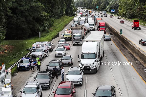 The crash involving a tractor-trailer caused heavy delays on I-285 near Cascade Road.