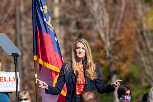 Former U.S. Sen. Kelly Loeffler campaigned for Republican Senate hopeful Herschel Walker in Buckhead this week. (Alyssa Pointer/AJC)