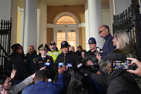 New Orleans Mayor LaToya Cantrell makes a statement after a vehicle drove into a crowd on New Orleans' Bourbon Street on Wednesday Jan. 1, 2025. (Gerald Herbert/AP)