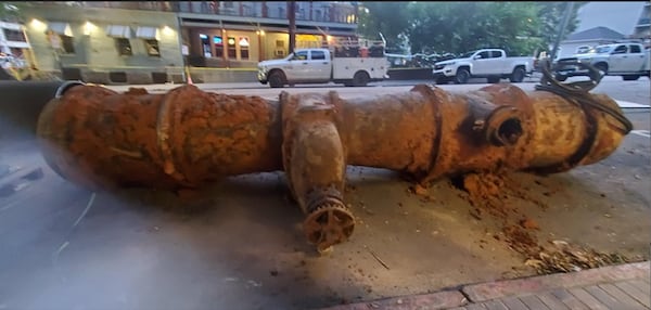 Atlanta replaced one of its aging water mains in Midtown after it began gushing water last week.