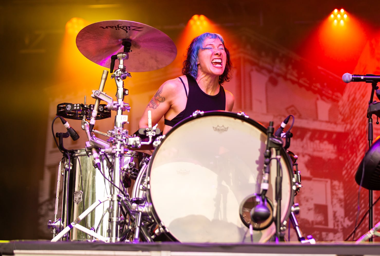 Atlanta, Ga: Matt & Kim brought the dance party to the Ponce de Leon Stage Sunday night. Photo taken May 5, 2024 at AAJC 050524 shaky day three (RYAN FLEISHER FOR THE ATLANTA JOURNAL-CONSTITUTION)