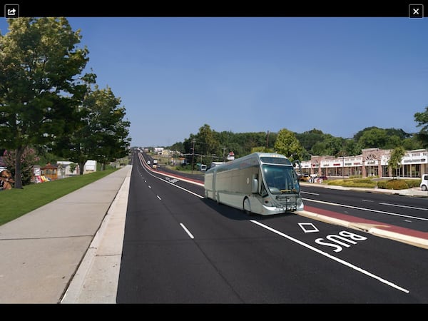 A rendering of what Bus Rapid Transit would look like in Cobb County