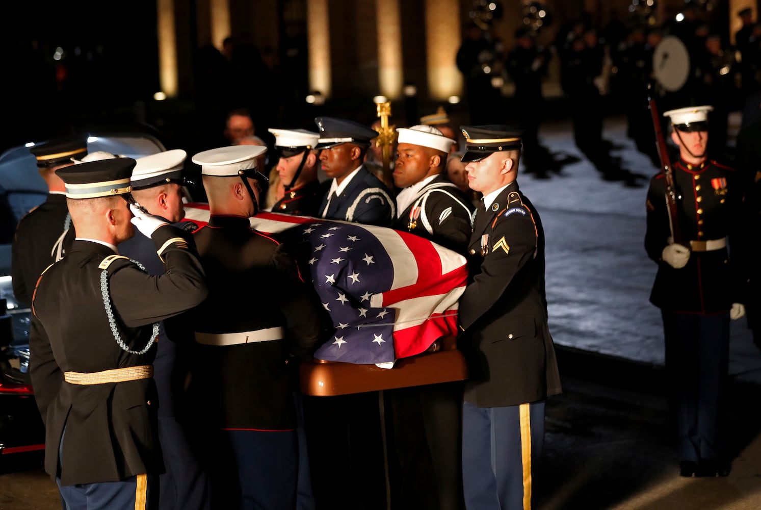 Photos: President George H.W. Bush lies in repose at Houston church