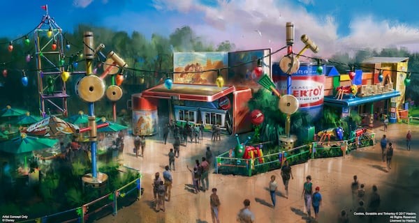 Woody's Lunch Box will be a new quick-service window serving tasty meals and old-fashioned soda floats within Toy Story Land at Disney's Hollywood Studios when it opens in summer 2018. Walt Disney World Resort will collaborate with Mini Babybel to bring this quick-service window to life. Toy Story Land will invite guests to step into the whimsical world of Pixar Animation Studios' blockbuster films where guests will feel like they've shrunk to the size of a toy as they play in Andyâs backyard with their favorite Toy Story pals. (Disney/Handout)