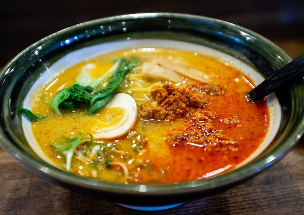 Spicy tan tan ramen with pork at Yebisuya Ramen. CONTRIBUTED BY HENRI HOLLIS